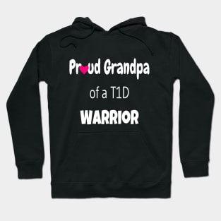 Proud Grandpa White Text Pink Heart Hoodie